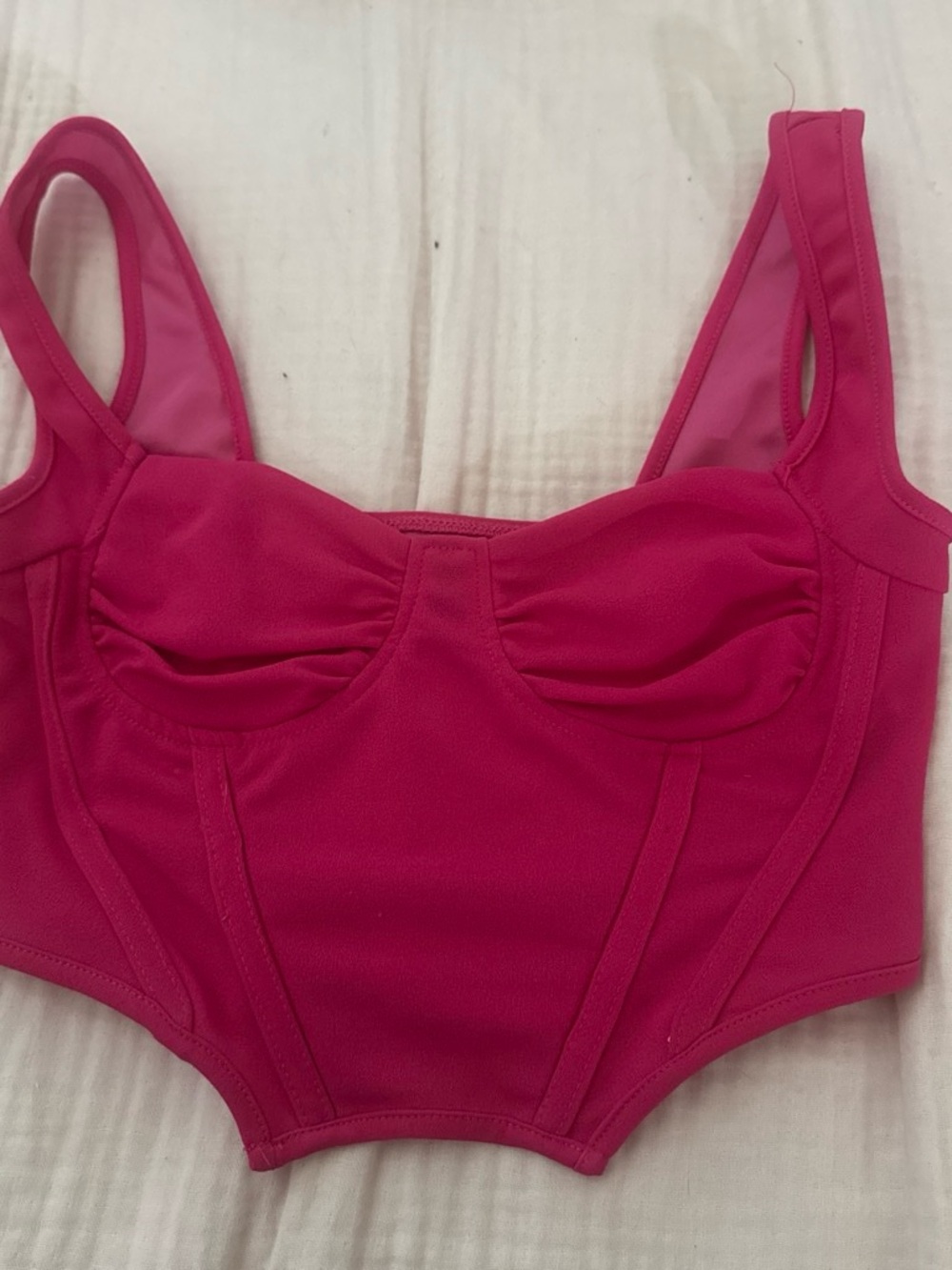 SHEIN Fuchsia Underwire Bustier Crop Top